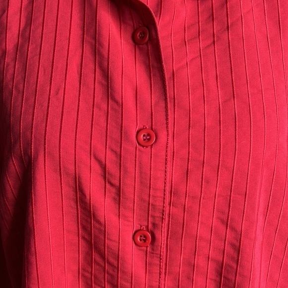 C. J. BANKS RED BUTTON FRONT BLOUSE SIZE 1X - Picture 3 of 7
